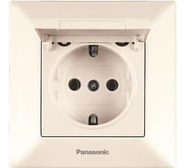 Розетка Panasonic с/з с крышкой крем Arkedia 54746 WMTC0210-2BG