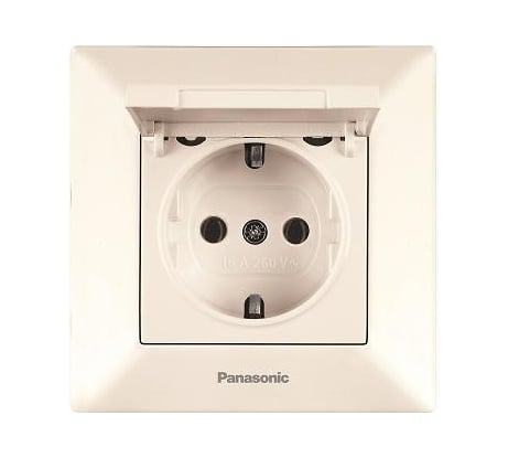 Розетка Panasonic с/з с крышкой крем Arkedia 54746 WMTC0210-2BG