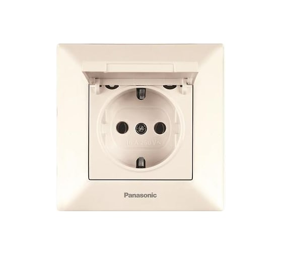 Розетка Panasonic с/з с крышкой крем Arkedia 54746 WMTC0210-2BG