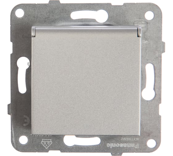 Розетка Panasonic  МОДУЛЬ с/з с крышкой серебро Karre Plus 54876 WKTT0210-2SL 1