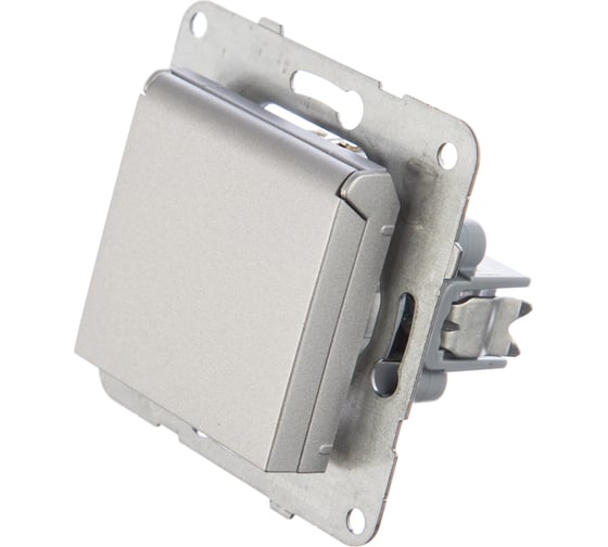 Розетка Panasonic  МОДУЛЬ с/з с крышкой серебро Karre Plus 54876 WKTT0210-2SL