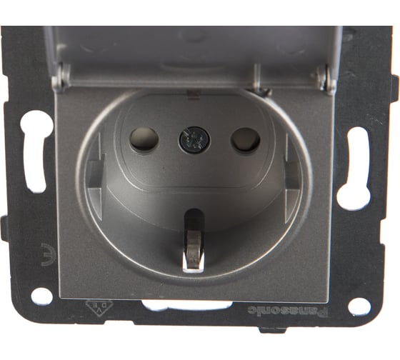 Розетка Panasonic  МОДУЛЬ с/з с крышкой серебро Karre Plus 54876 WKTT0210-2SL