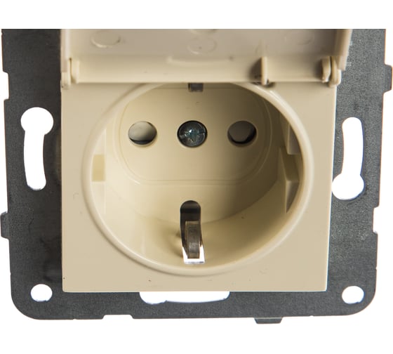 Розетка Panasonic МОДУЛЬ с/з с крышкой крем Karre Plus 54893 WKTT0210-2BG