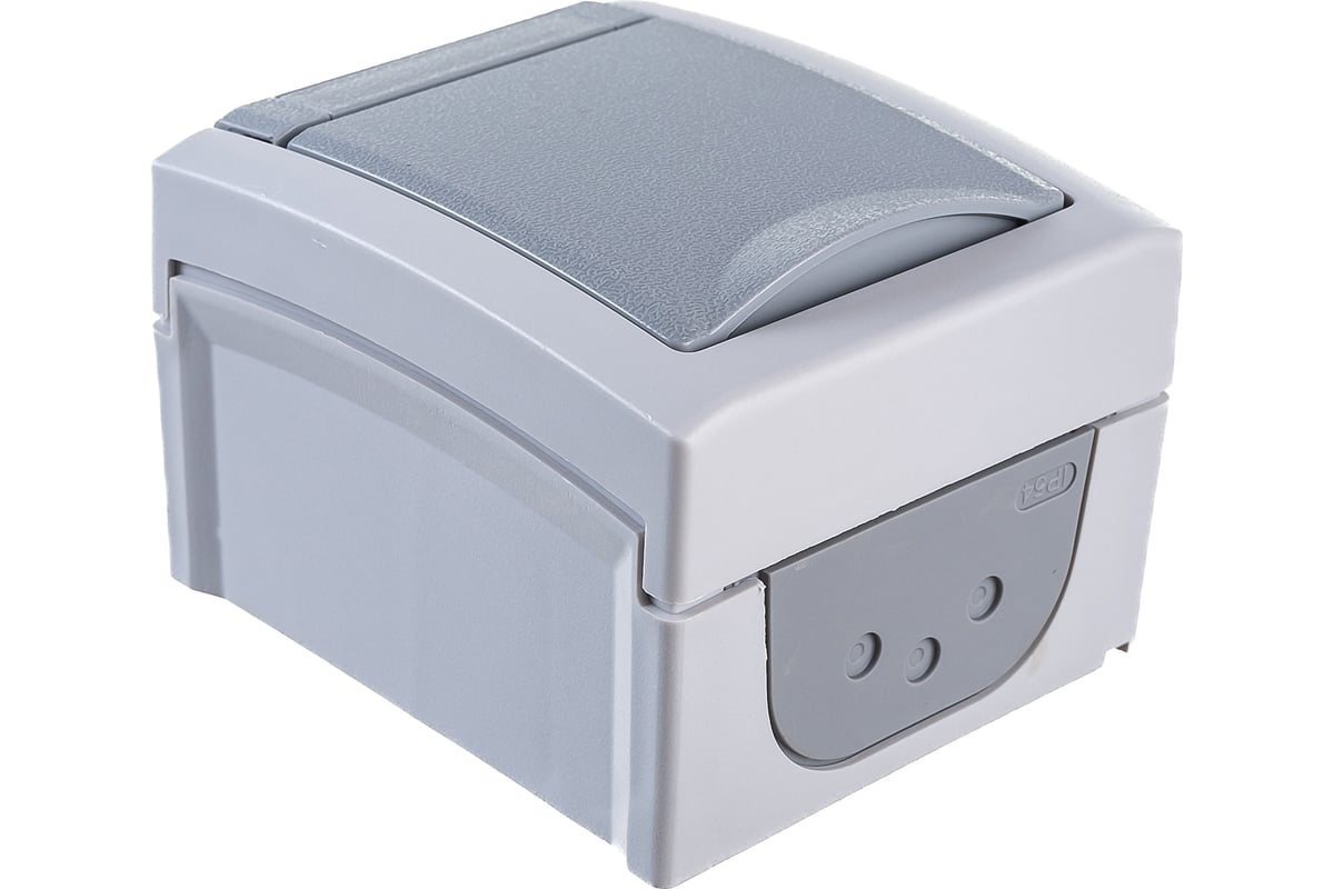 Розетка Panasonic с/з с крышкой серая IP54 PACIFIC 54716 WPTC4212-2GR ...