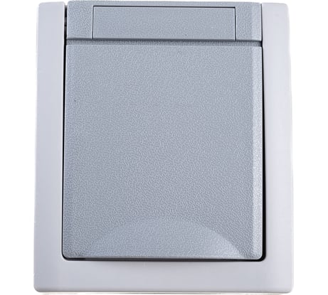 Розетка Panasonic с/з с крышкой серая IP54 PACIFIC 54716 WPTC4212-2GR
