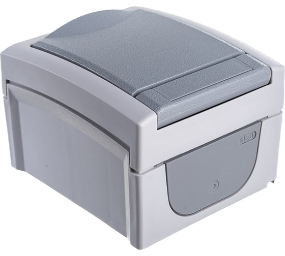 Розетка Panasonic с/з с крышкой серая IP54 PACIFIC 54716 WPTC4212-2GR