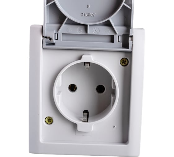 Розетка Panasonic с/з с крышкой серая IP54 PACIFIC 54716 WPTC4212-2GR