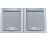 Блок розетка Panasonic 2гн с/з с крышкой горизонтальный серый IP54 PACIFIC Pan WPTC4800-2GR 7