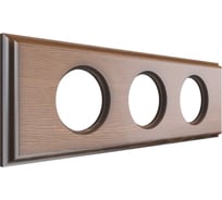 3х-местная рамка МЕЗОНИНЪ дерево, скрытой установки, прямоугольник, темный дуб, Лахта, "СенатЪ" GE70863-26