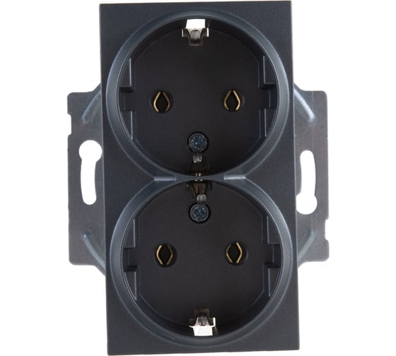 Розетка Panasonic МОДУЛЬ 2-я c/з темно-серый Karre Plus 54857 WKTT0205-2DG