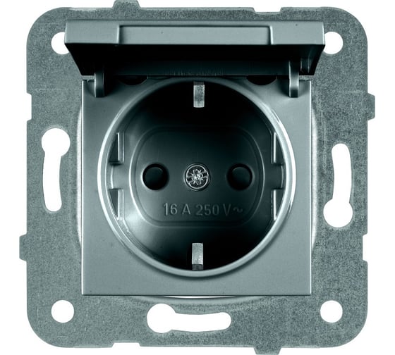 Розетка Panasonic МОДУЛЬ с/з с крышкой темно-серый Karre Plus 54859 WKTT0210-2DG