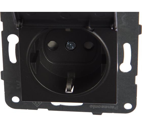 Розетка Panasonic МОДУЛЬ с/з с крышкой темно-серый Karre Plus 54859 WKTT0210-2DG