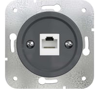 Розетка компьютерная МЕЗОНИНЪ RJ45, скрытой установки, цвет - серый, Лахта GE35341-07