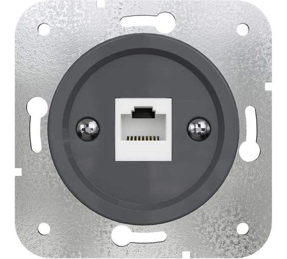 Розетка компьютерная МЕЗОНИНЪ RJ45, скрытой установки, цвет - серый, Лахта GE35341-07 1
