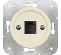 Розетка компьютерная МЕЗОНИНЪ RJ45, скрытой установки, цвет - слоновая кость, Лахта GE35341-02