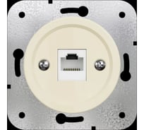 Розетка компьютерная для скрытой установки Мезонинъ RJ45(Cat 5e), ЛАХТА ОПТИМА, СЛОНОВАЯ КОСТЬ GE35341-02