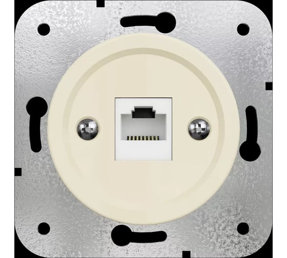 Розетка компьютерная для скрытой установки Мезонинъ RJ45(Cat 5e), ЛАХТА ОПТИМА, СЛОНОВАЯ КОСТЬ GE35341-02