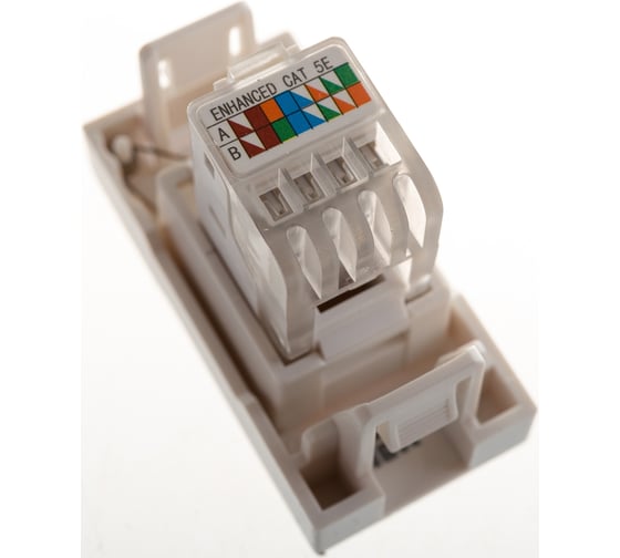 Информационная розетка IEK RJ-45, UTP, категория 5e, 1 модуль CKK-40D-RI1-K01