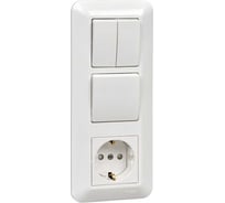 Блок Systeme Electric СП Blanca / Прима (розетка с заземлением + 1 клавишный + 2-клавишный выключатель) белый SE BK2VR-008A-BI