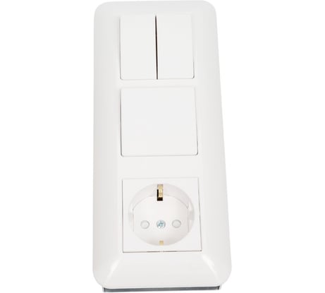 Блок Systeme Electric СП Blanca / Прима (розетка с заземлением + 1 клавишный + 2-клавишный выключатель) белый SE BK2VR-008A-BI