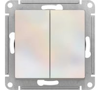Переключатель перекрестный Systeme Electric 2-клавишный AtlasDesign 2хсх.7 10АХ механизм жемчуж. SE ATN000473