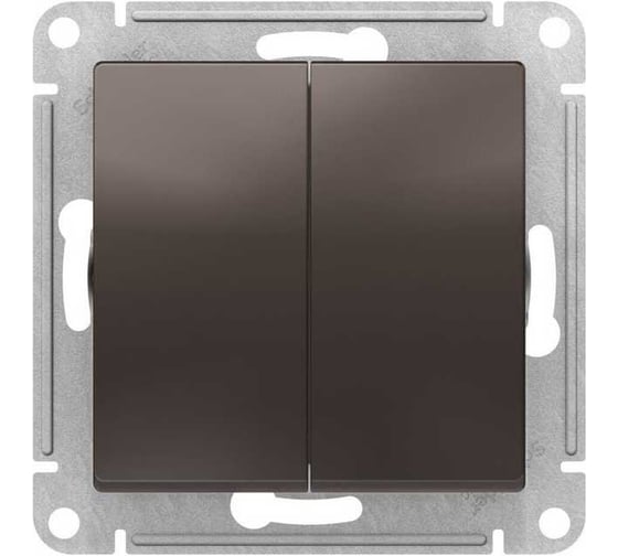 Переключатель перекрестный Systeme Electric 2-клавишный AtlasDesign 2хсх.7 10АХ механизм мокко SE ATN000673