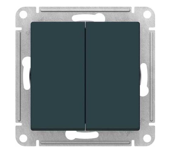 Переключатель перекрестный Systeme Electric 2-клавишный AtlasDesign 2хсх.7 10АХ механизм изумруд. SE ATN000873