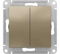 Переключатель перекрестный Systeme Electric 2-клавишный AtlasDesign 2хсх.7 10АХ механизм шампань SE ATN000573