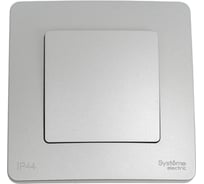 Переключатель Systeme Electric Blanca скрытая установка Алюминий 1 клавишный IP44 (сх.6), 10A, 250В BLNVS410603