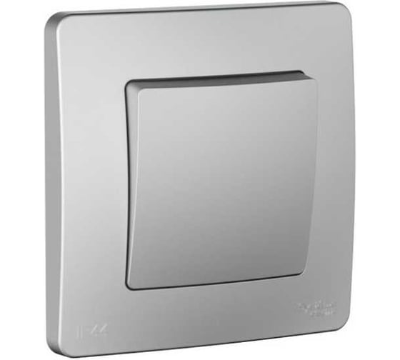 Переключатель Systeme Electric Blanca скрытая установка Алюминий 1 клавишный IP44 (сх.6), 10A, 250В BLNVS410603