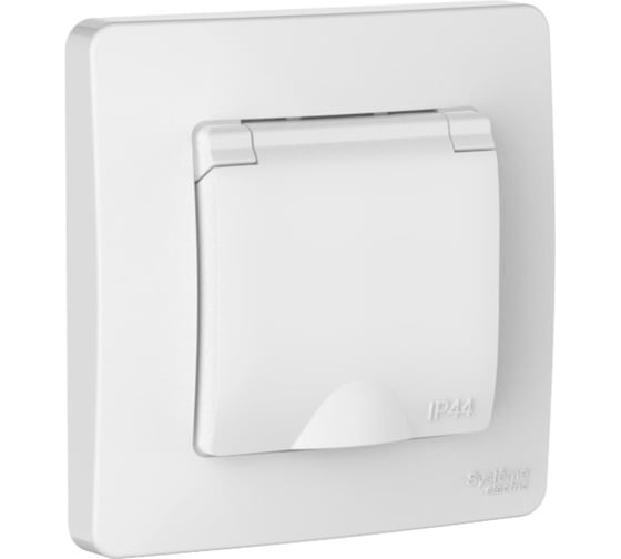 Розетка Systeme Electric Blanca скрытая установка Белый IP44 с заземляющим контактом со шторками,с крышкой, 16А, 250В BLNRS441111