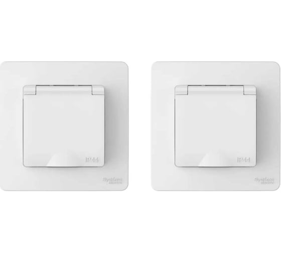 Розетка Systeme Electric Blanca скрытая установка Белый IP44 с заземляющим контактом со шторками,с крышкой, 16А, 250В BLNRS441111