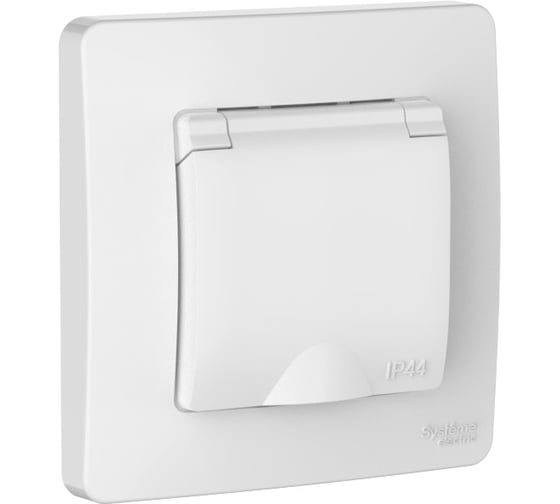 Розетка Systeme Electric Blanca скрытая установка Белый IP44 с заземляющим контактом со шторками,с крышкой, 16А, 250В BLNRS441111