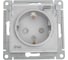 Розетка механизм Systeme Electric AtlasDesign Aqua 16А IP44 с заземлением защитные шторки с прозрачная крышкой алюминий SE ATN440346 1