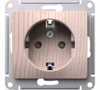 Розетка механизм Systeme Electric Glossa 16А заземлением защитные шторки сосна SE GSL001545