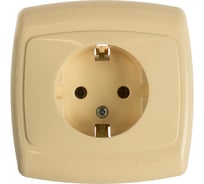 Розетка Systeme Electric,1-м, СП Рондо, с заземлением, евро, слоновая кость, SchE, РС16-264-си, RS16-264-SI