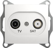 Механизм розетки Systeme Electric TV-SAT, 1-м, GLOSSA, 1DB, белый, SchE, GSL000197
