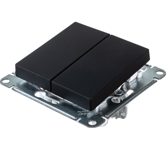 Выключатель Systeme Electric ATLASDESIGN, 2-клавишный, сх5, 10АХ, механизм, карбон, ATN001051