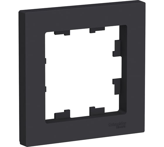 Рамка Systeme Electric ATLASDESIGN, 1-постовая, карбон, ATN001001