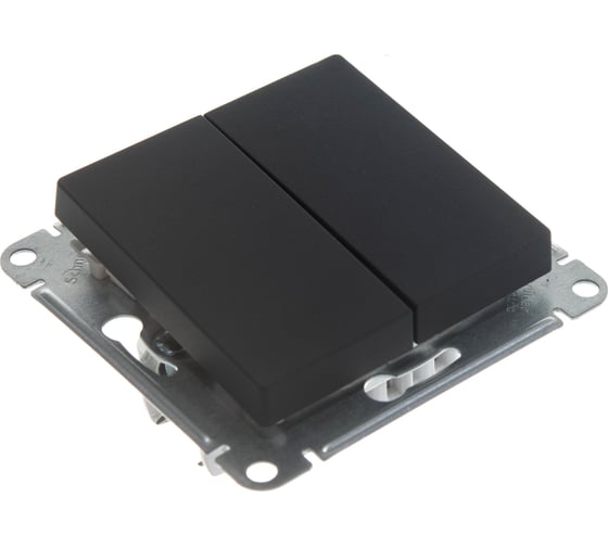 Переключатель Systeme Electric ATLASDESIGN, 2-клавишный, сх6, 10АХ, механизм, карбон, ATN001065