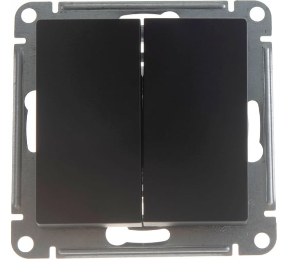 Переключатель Systeme Electric ATLASDESIGN, 2-клавишный, сх6, 10АХ, механизм, карбон, ATN001065