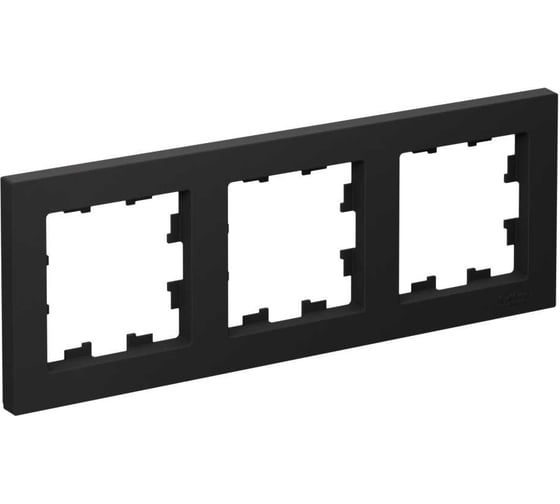 Рамка Systeme Electric ATLASDESIGN, 3-постовая, универсальная, карбон, ATN001003 1