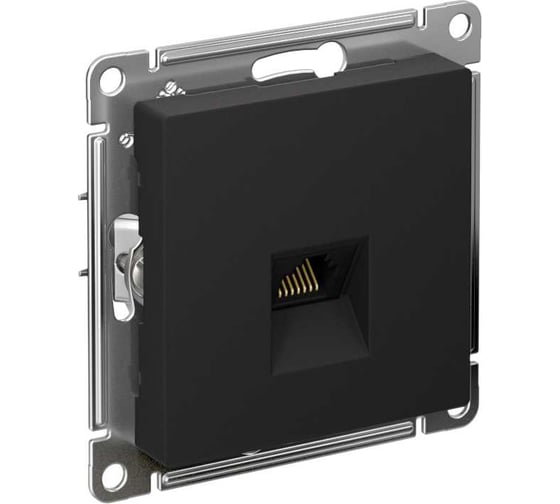 Розетка Systeme Electric ATLASDESIGN, компьютерная, RJ45, механизм, карбон, ATN001083 1
