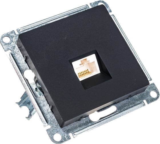 Розетка Systeme Electric ATLASDESIGN, компьютерная, RJ45, механизм, карбон, ATN001083