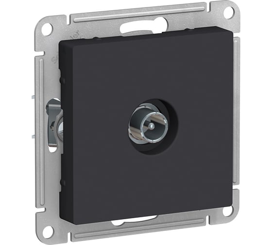 TV розетка Systeme Electric (Schneider Electric) ATLASDESIGN оконечная 1DB, механизм, карбон ATN001091 1