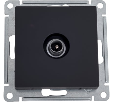 Розетка Systeme Electric ATLASDESIGN, TV, проходная, 4DB, механизм, карбон, ATN001092