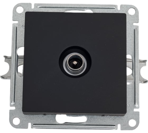 Розетка Systeme Electric ATLASDESIGN, TV, проходная, 4DB, механизм, карбон, ATN001092
