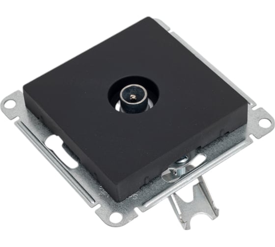 Розетка Systeme Electric ATLASDESIGN, TV, проходная, 4DB, механизм, карбон, ATN001092