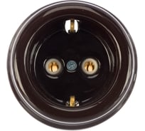 Керамическая розетка Interior Electric с/з, шоколад, серия АРБАТ РК004