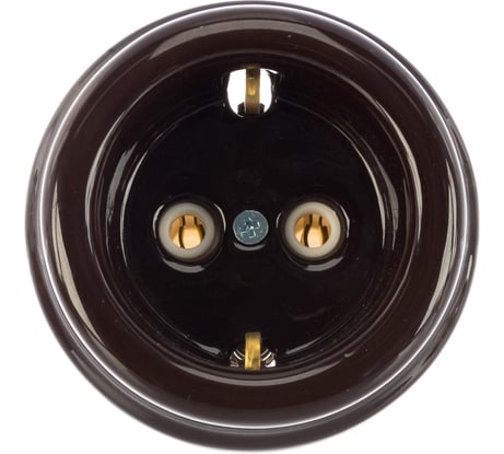 Керамическая розетка Interior Electric с/з, шоколад, серия АРБАТ РК004